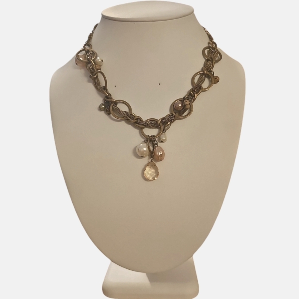 Chico's vintage gold and pearl necklace